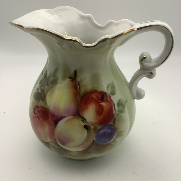 Vintage Norleans Japan Hand-painted Pitcher Featuring Fruit - Picture 1 of 10